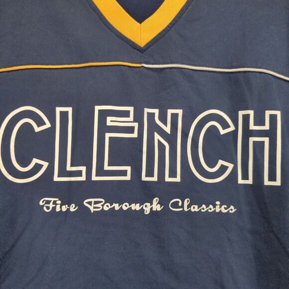 Clench Five Borough Classics Graphic T-Shirt Mens XL Short Sleeve Blue V-Neck - Picture 4 of 13